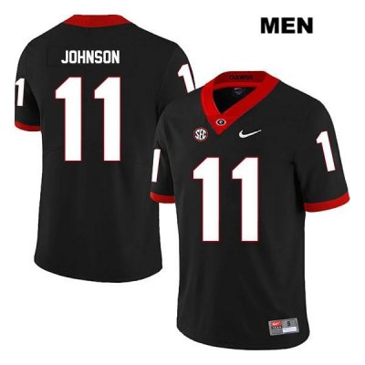 Men's Georgia Bulldogs NCAA #11 Jermaine Johnson Nike Stitched Black Legend Authentic College Football Jersey ELV8054UB